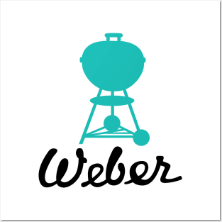 Grill Giants Weber Classic Vintage Light Green/Blue Kettle Posters and Art